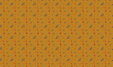 Farklı aksesuarlara sahip renkli arkaplan