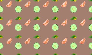 Farklı aksesuarlara sahip renkli arkaplan