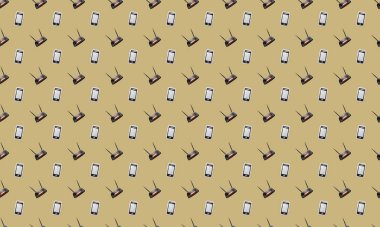 Farklı aksesuarlara sahip renkli arkaplan