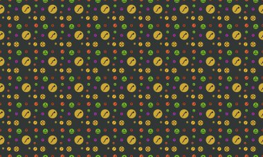 Farklı aksesuarlara sahip renkli arkaplan