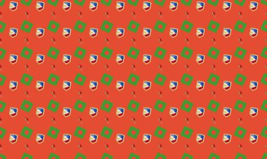 Farklı aksesuarlara sahip renkli arkaplan