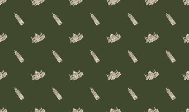 Farklı aksesuarlara sahip renkli arkaplan