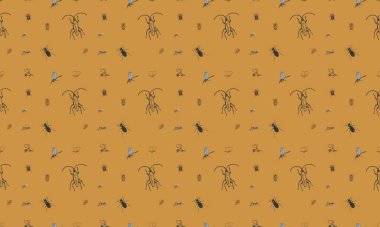 Farklı aksesuarlara sahip renkli arkaplan