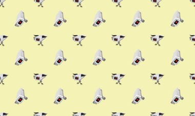 Farklı aksesuarlara sahip renkli arkaplan