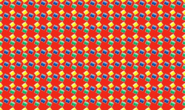 Farklı aksesuarlara sahip renkli arkaplan