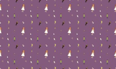 Farklı aksesuarlara sahip renkli arkaplan