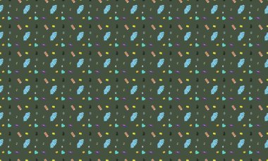 Farklı aksesuarlara sahip renkli arkaplan