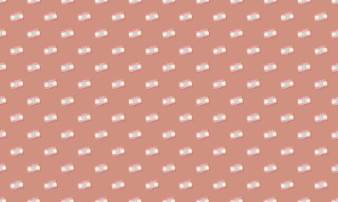 Farklı aksesuarlara sahip renkli arkaplan