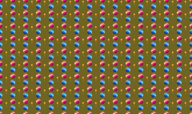 Farklı aksesuarlara sahip renkli arkaplan