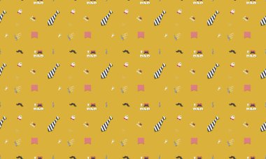 Farklı aksesuarlara sahip renkli arkaplan