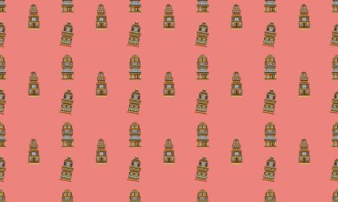 Farklı aksesuarlara sahip renkli arkaplan