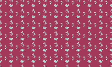 Farklı aksesuarlara sahip renkli arkaplan