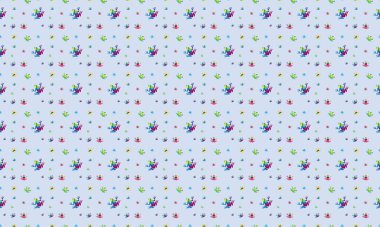 Farklı aksesuarlara sahip renkli arkaplan