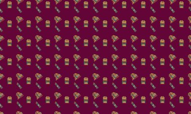 Farklı aksesuarlara sahip renkli arkaplan