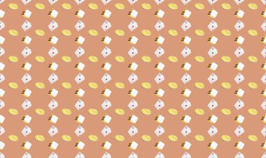 Farklı aksesuarlara sahip renkli arkaplan