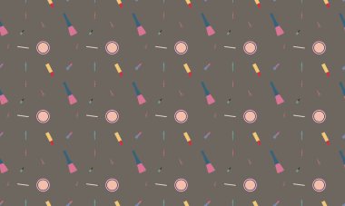 Farklı aksesuarlara sahip renkli arkaplan