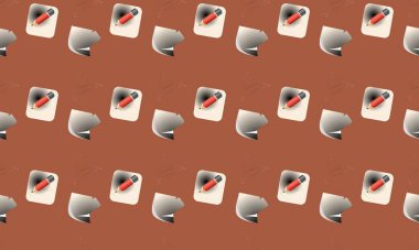 Farklı aksesuarlara sahip renkli arkaplan