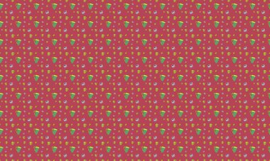 Farklı aksesuarlara sahip renkli arkaplan