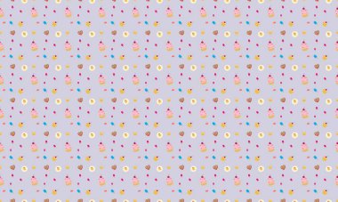 Farklı aksesuarlara sahip renkli arkaplan