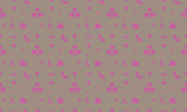 Farklı aksesuarlara sahip renkli arkaplan