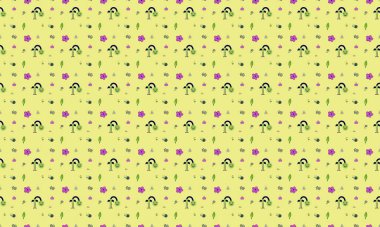 Farklı aksesuarlara sahip renkli arkaplan