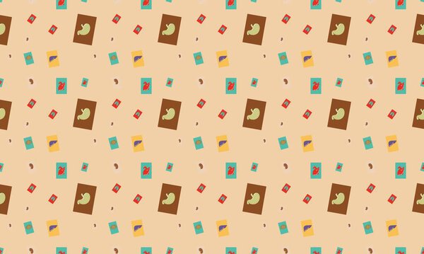 Colored background with different accessories