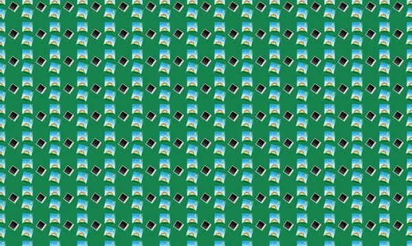 Farklı aksesuarlara sahip renkli arkaplan