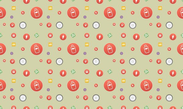 Colored background with different accessories