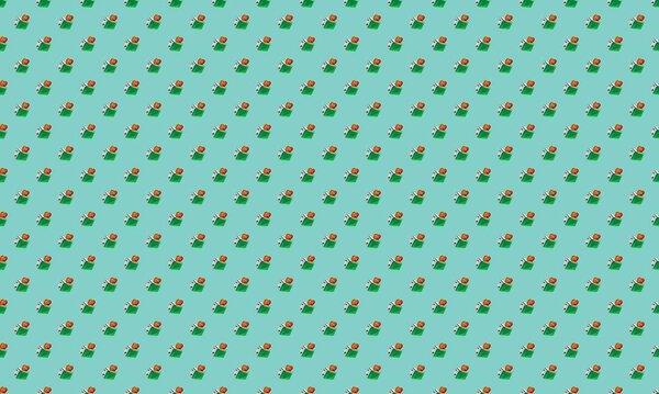 Colored background with different accessories