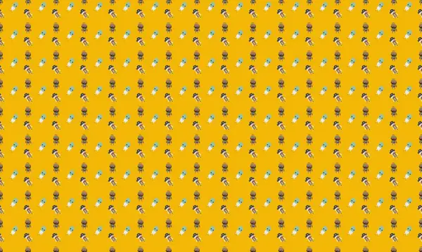 Farklı aksesuarlara sahip renkli arkaplan