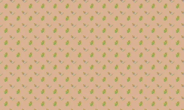 Farklı aksesuarlara sahip renkli arkaplan