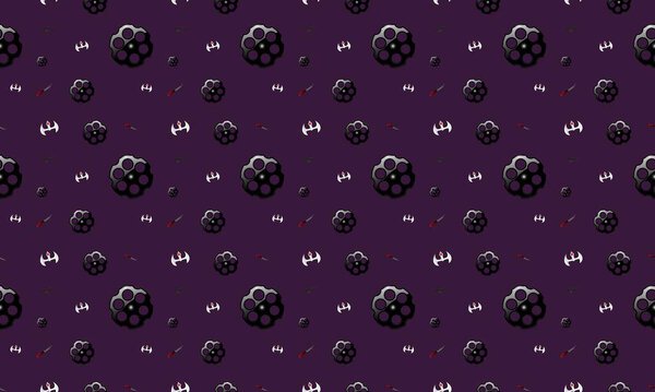 Colored background with different accessories