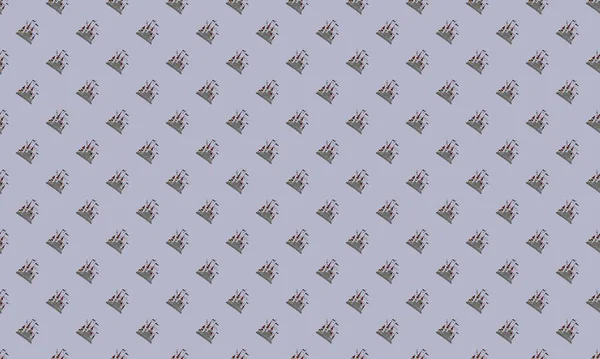 Farklı aksesuarlara sahip renkli arkaplan