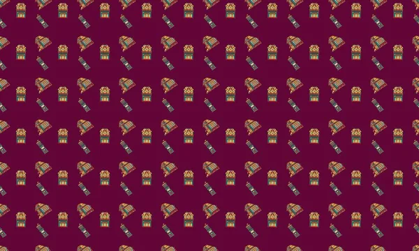 Farklı aksesuarlara sahip renkli arkaplan