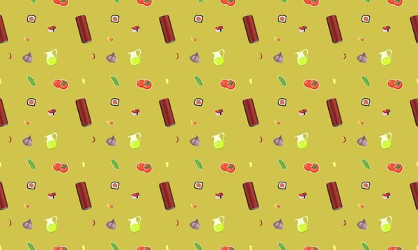 Цветной фон с различными аксессуарами