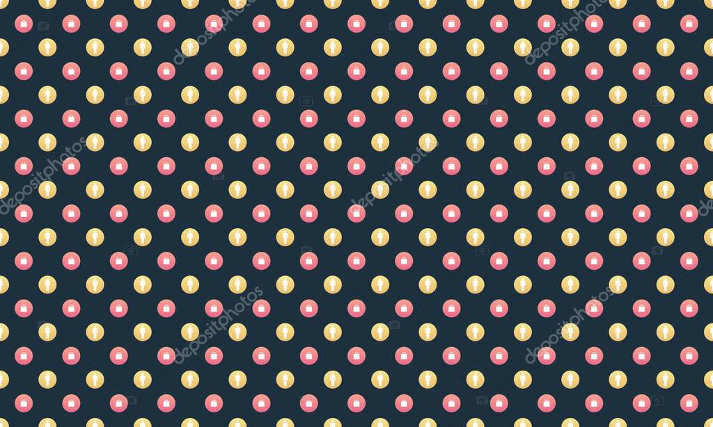 Colored background with different accessories