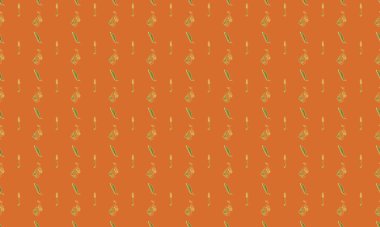 Farklı aksesuarlara sahip renkli arkaplan