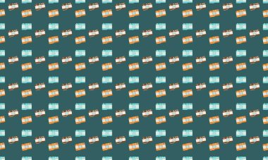 Farklı aksesuarlara sahip renkli arkaplan