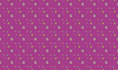 Farklı aksesuarlara sahip renkli arkaplan