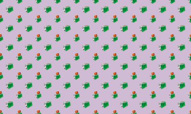 Farklı aksesuarlara sahip renkli arkaplan