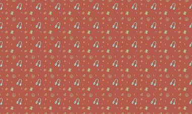 Farklı aksesuarlara sahip renkli arkaplan