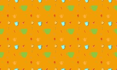 Farklı aksesuarlara sahip renkli arkaplan