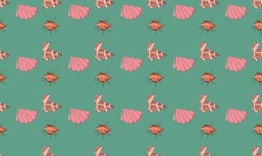 Farklı aksesuarlara sahip renkli arkaplan