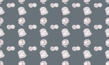 Farklı aksesuarlara sahip renkli arkaplan