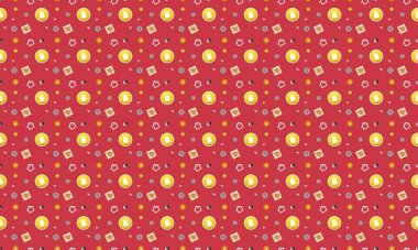 Farklı aksesuarlara sahip renkli arkaplan