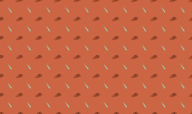 Farklı aksesuarlara sahip renkli arkaplan