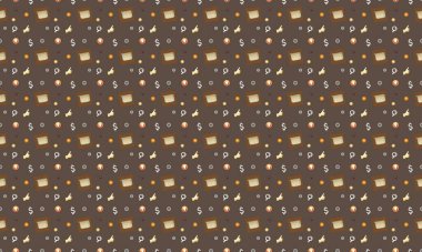 Farklı aksesuarlara sahip renkli arkaplan