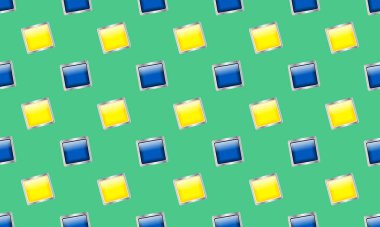 Farklı aksesuarlara sahip renkli arkaplan