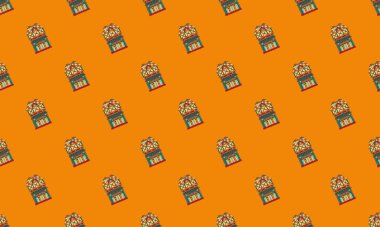 Farklı aksesuarlara sahip renkli arkaplan