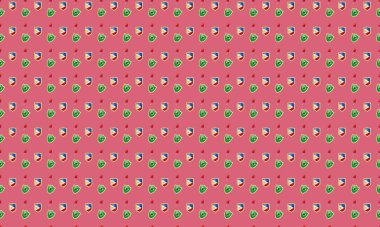 Farklı aksesuarlara sahip renkli arkaplan